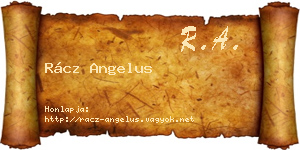 Rácz Angelus névjegykártya